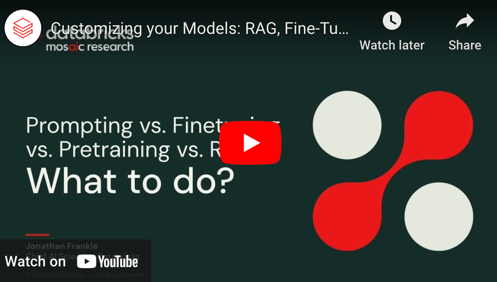 Customizing your Models: RAG, Fine-Tuning, and Pre-Training