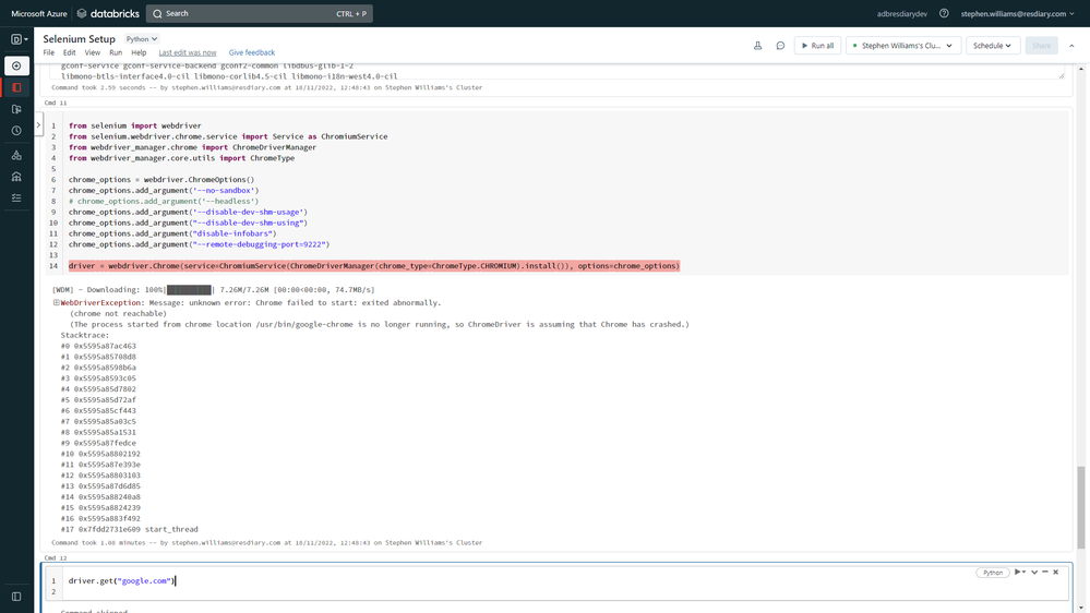 Selenium Chrome Driver On Databricks Driver On The... - Databricks ...