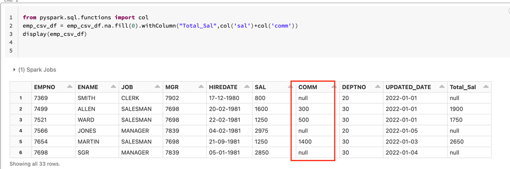 unable to fill nulls with 0 in dataframe using PySpark in databricks