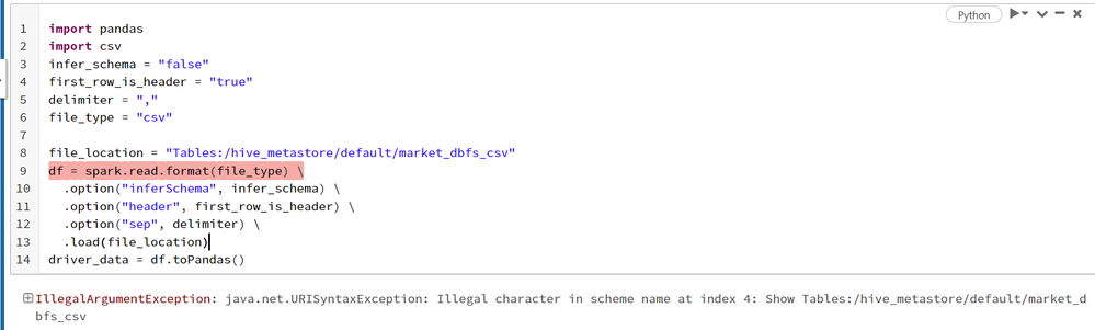 Unable To Read Csv Files From Databricks Database ... - Databricks Community - 30901