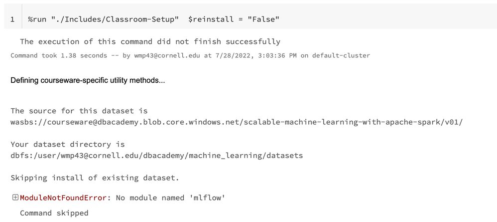 ML 00a - Install Dataset Error