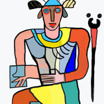 The god Hermes in the style of Picasso.png