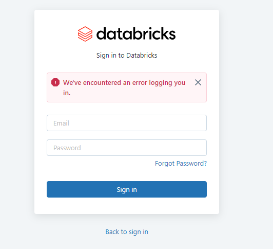 Databricks_login_issue