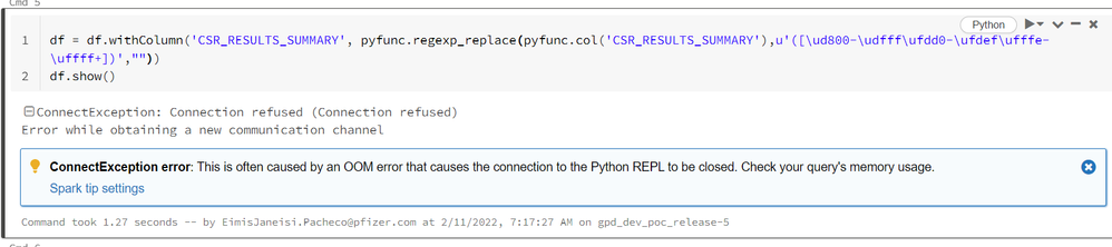 Error while obtaining a new communication channel