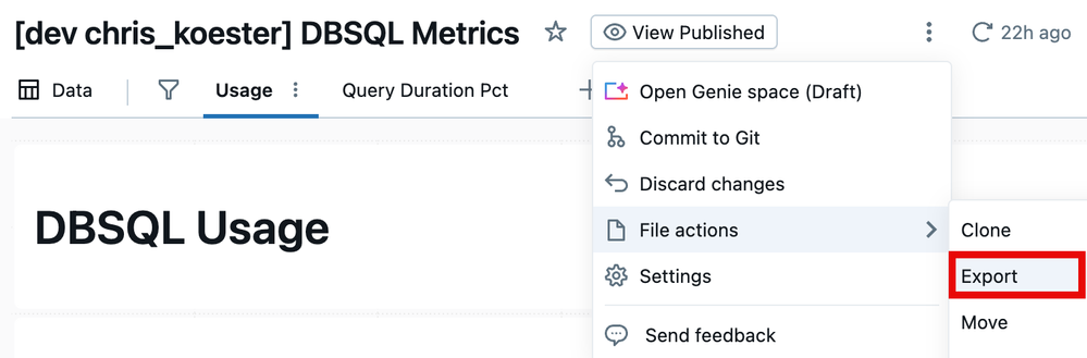 Export AI/BI dashboard