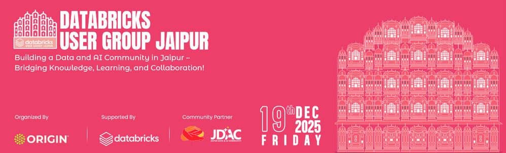Jaipur Usergroup First Virtual Meetup: AI/BI Genie + Data Science Careers — 19 Dec | 6 PM IST