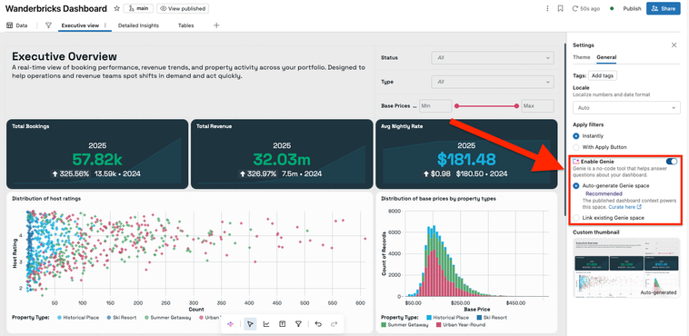 Enable Genie for your AI/BI Dashboards