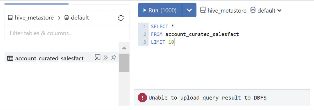 databricks simple query