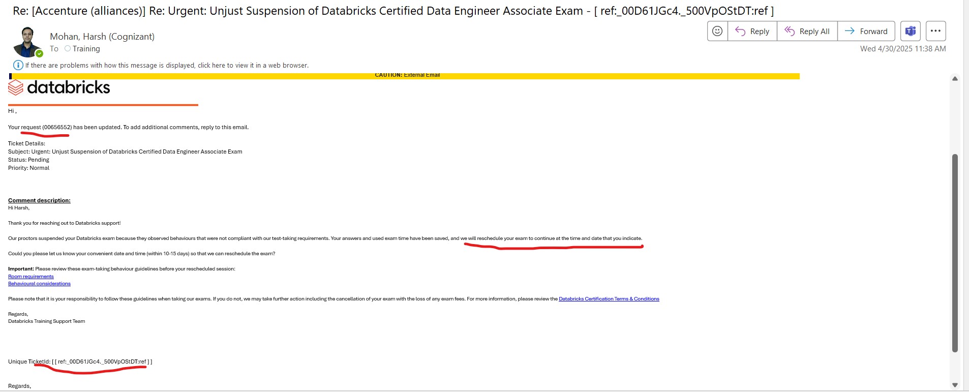 Solved: Exam got suspended Databricks Community 113311