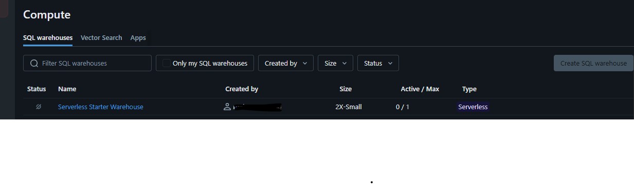 Solved: Unable to create SQL warehouse - Databricks Community - 129603